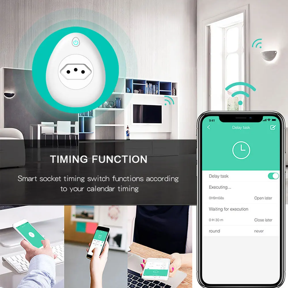 Wi-Fi умный бразильский разъем питания монитор 15A BR розетка Беспроводная розетка Голосовое управление работа с Alexa Google home с USB Smart life