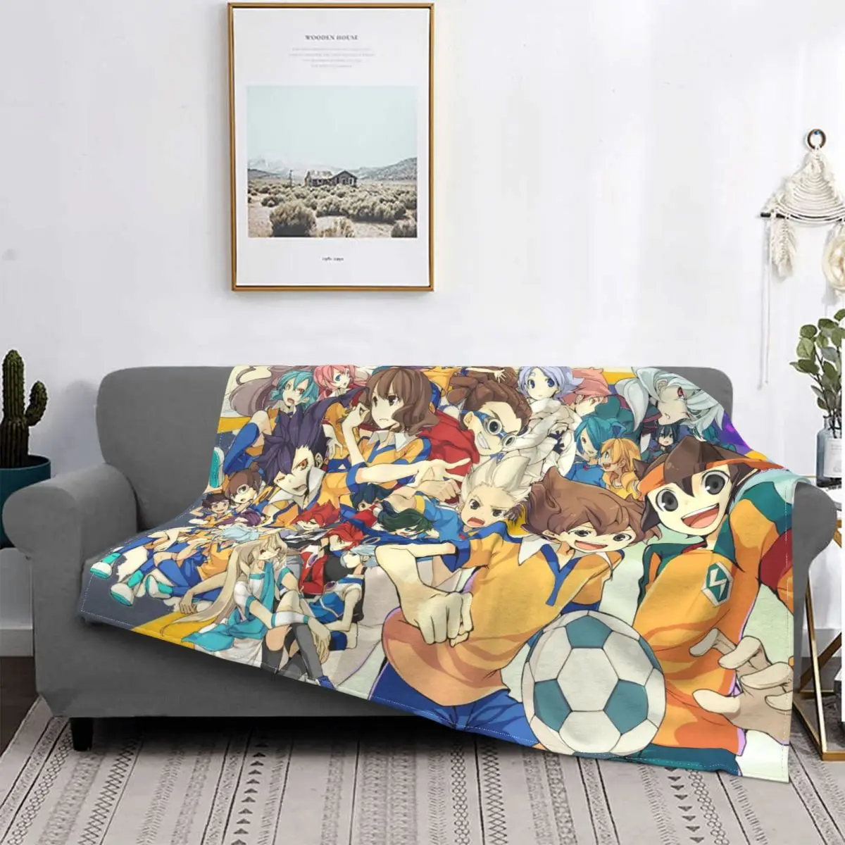 Inazuma Eleven Japanese Anime Blanket Fleece Spring/Autumn Game Portable Soft Throw Blanket for Bed Office Plush Thin Quilt