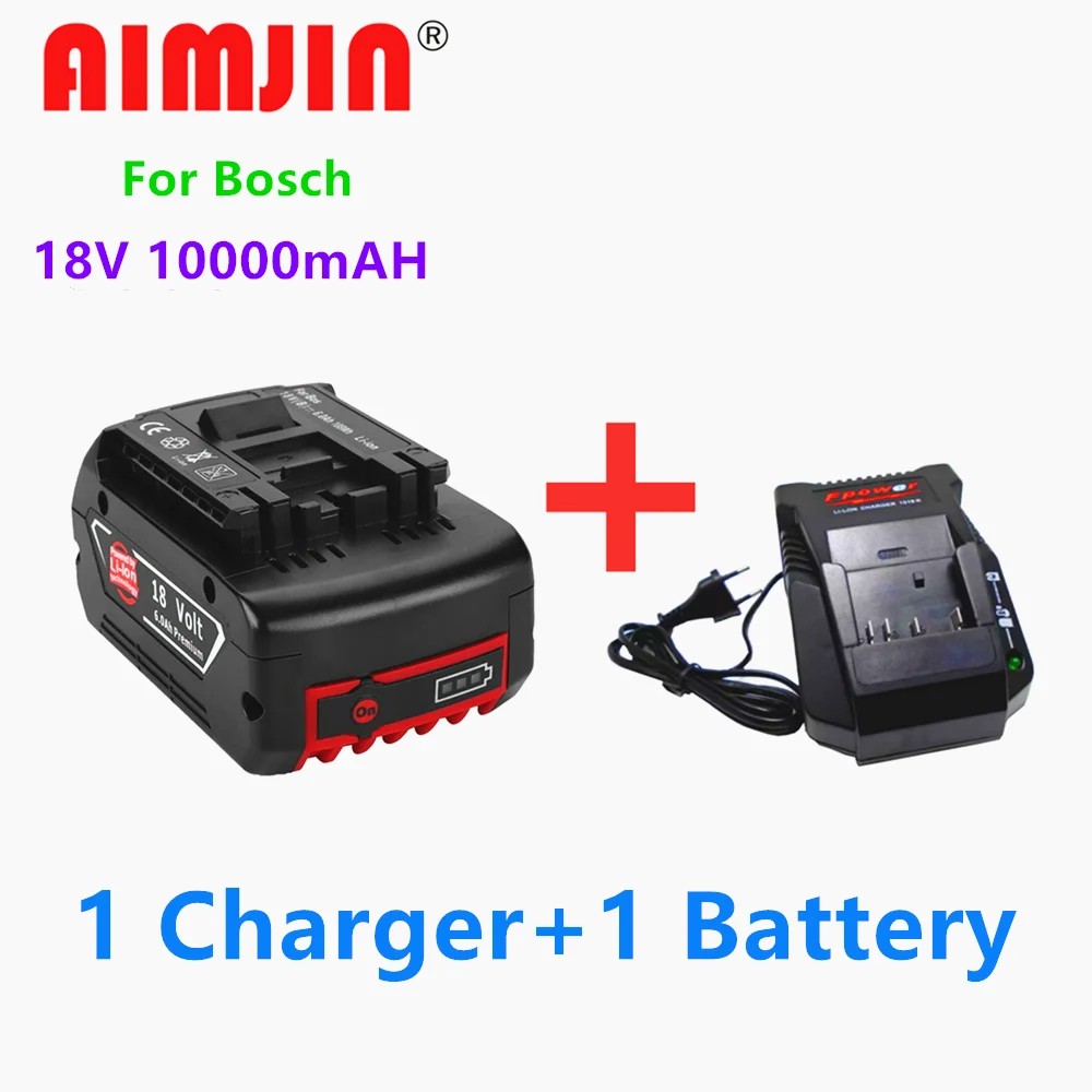 

NEW Original18V 10000mah Rechargeable Lithium Ion Battery for 18V Bosch Electric Tool Backup Battery+Charger