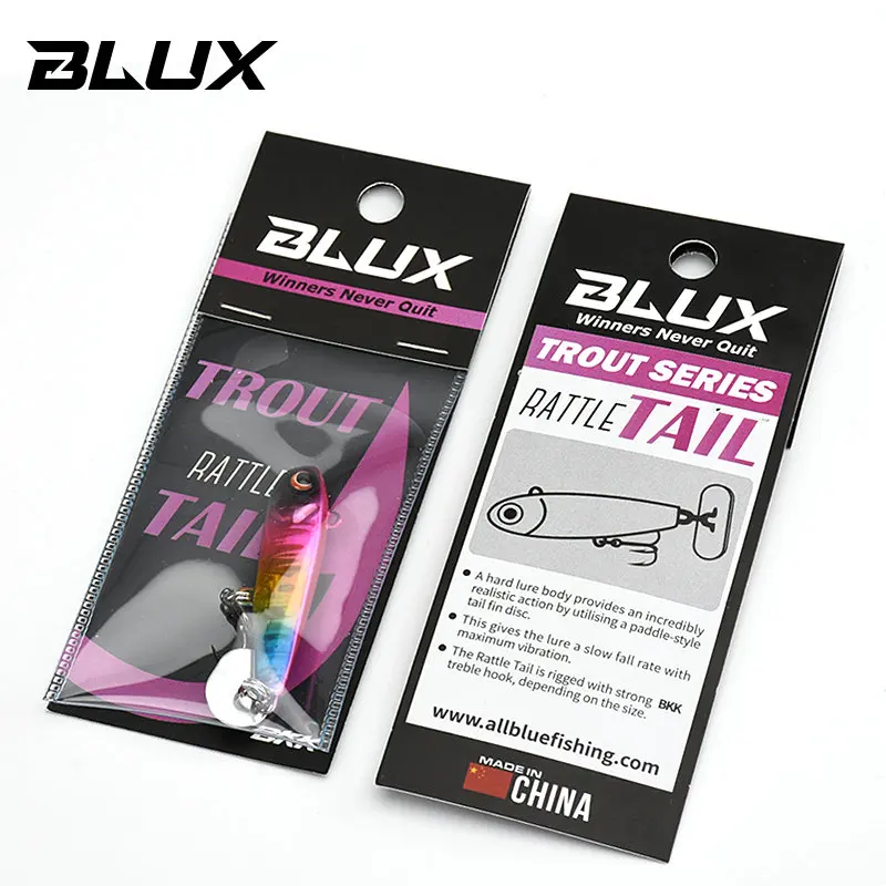 BLUX Rattle Tail 38mm 44mm Power Shining Paddle Metal Jig Fast Zinc Jigging Spoon Bait Bass Trout Sinking Hard Fishing Lure