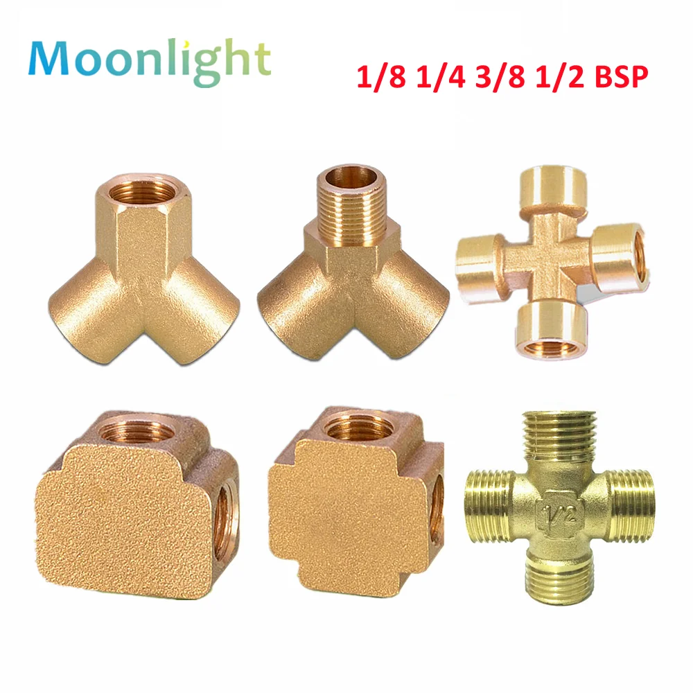 

1/8 1/4 1/2 3/4 BSP Female Male Thread Tee/Cross/Square Type Reducing Copper Butt joint Adapter Adapter Coupler Brass Fittings