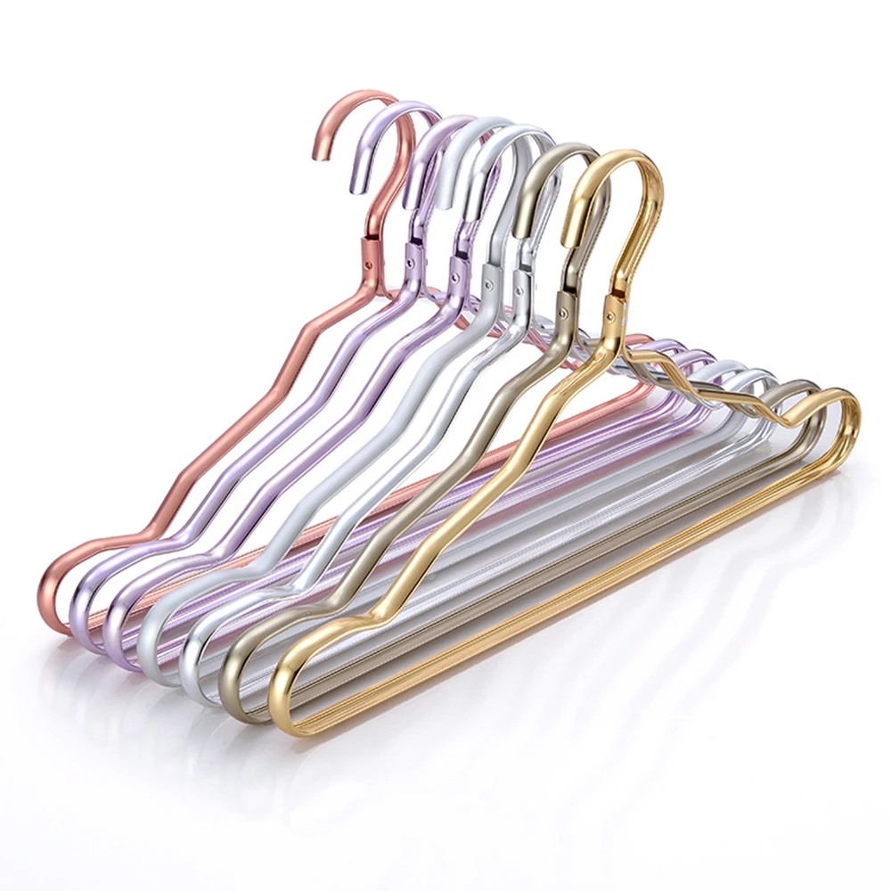 

5/10PCS Aluminum Alloy Clothes Hangers Anti-skid Clothes Hanging Wardrobe Storage No Trace Clothes Support Sunscreen Drying Rack