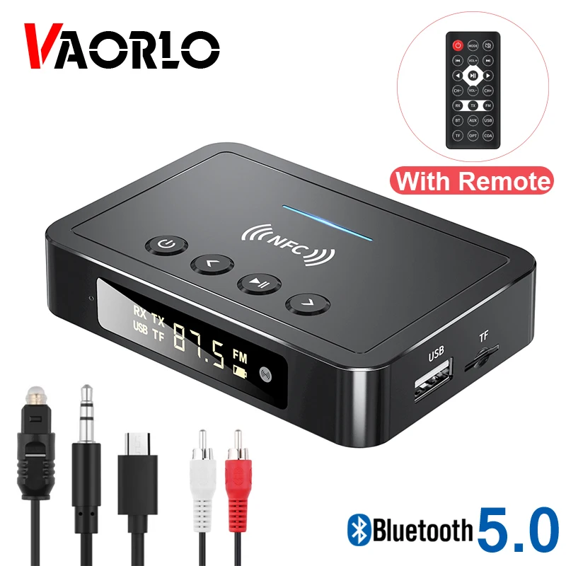 Trasmettitore ricevitore adattatore Wireless Display digitale con telecomando TF u-disk Play Stereo con microfono ottico da 3.5mm Connect per PC TV