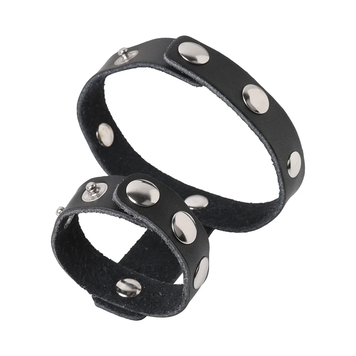 Harness Men Adjustable Genuine Leather Two-ring Penis Testicle Cage Cock Sexy Ring Erection Enhancing Exotic Harness Belt Rings