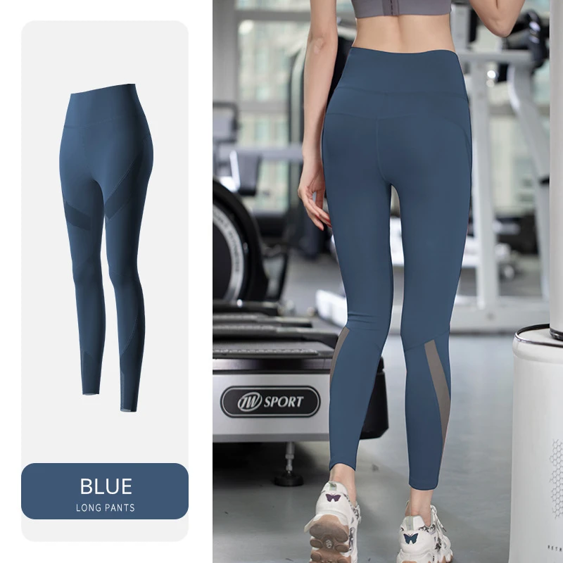 Women Mesh Sport Leggings High Waist Hip Lifting Yoga Pant Quick Dry Running Trousers Girls Elastic Gym Workout Tights Sportwear