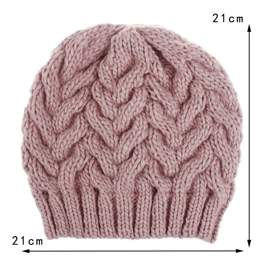 2019 New Women Wool Braided Skullies Twist Hat Lady Fashion Autumn and Winter Warm Wool Hat Knitted Beanie Cap