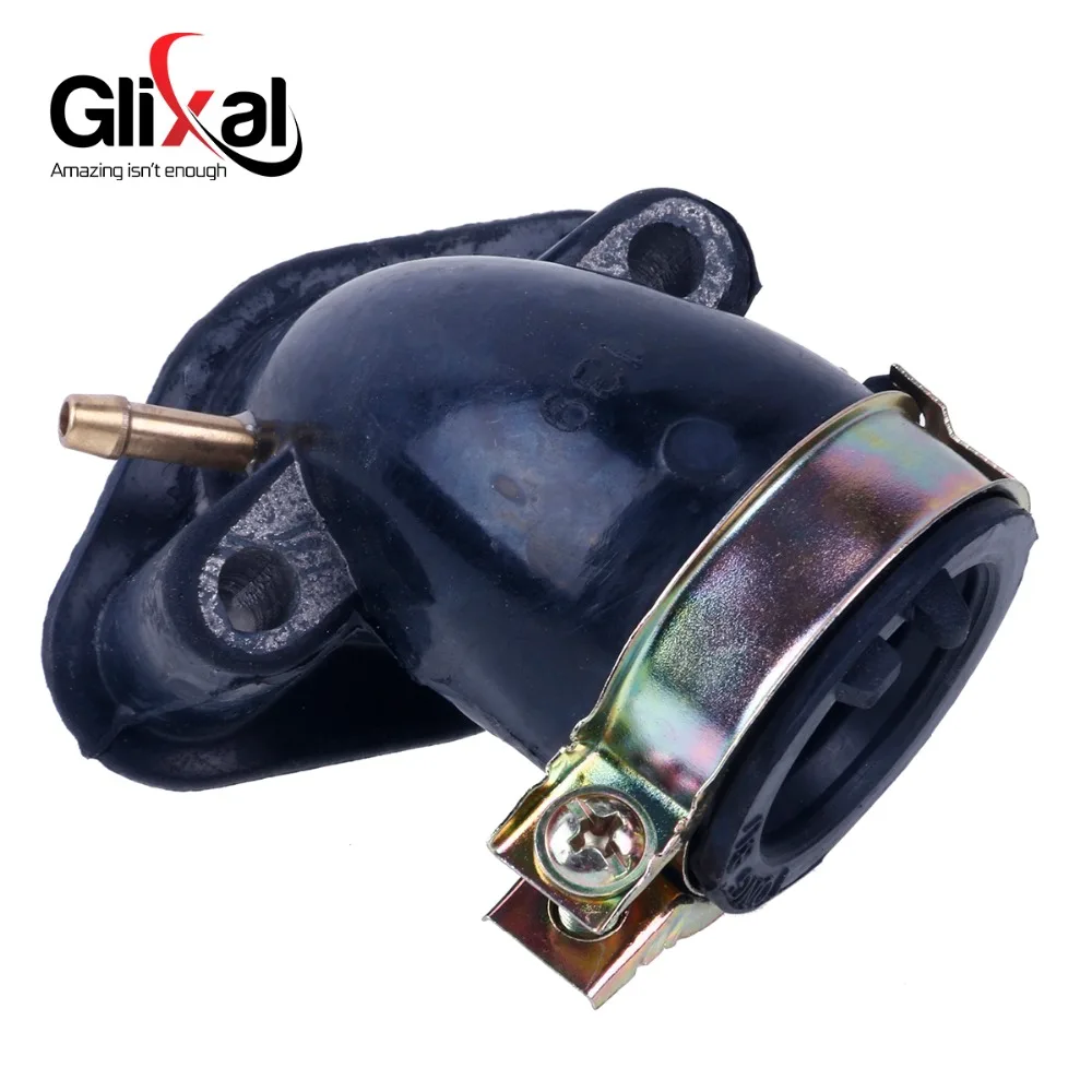 Glixal Carburetor Intake Manifold for 49cc 50cc GY6 Scooter Moped ATV Go-Kart Buggy 139QMB 139QMA (2 Vacuum Port)