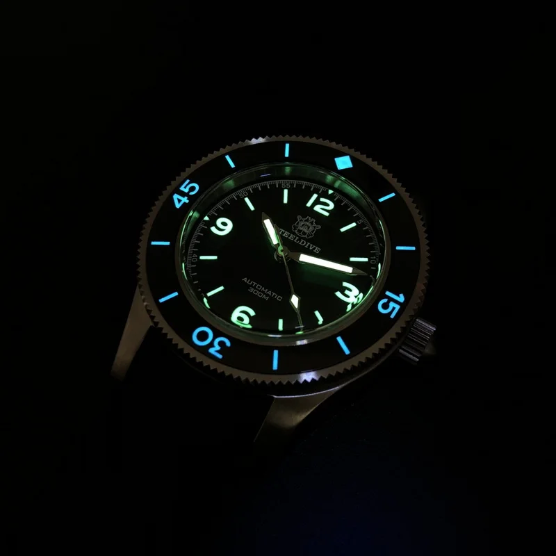 STEELDIVE Mens Diver Watches 62Mas Automatic Watch Dive 300m Waterproof Mechanical Wristwatch C3 Luminous Sapphire Ceramiz Bezel