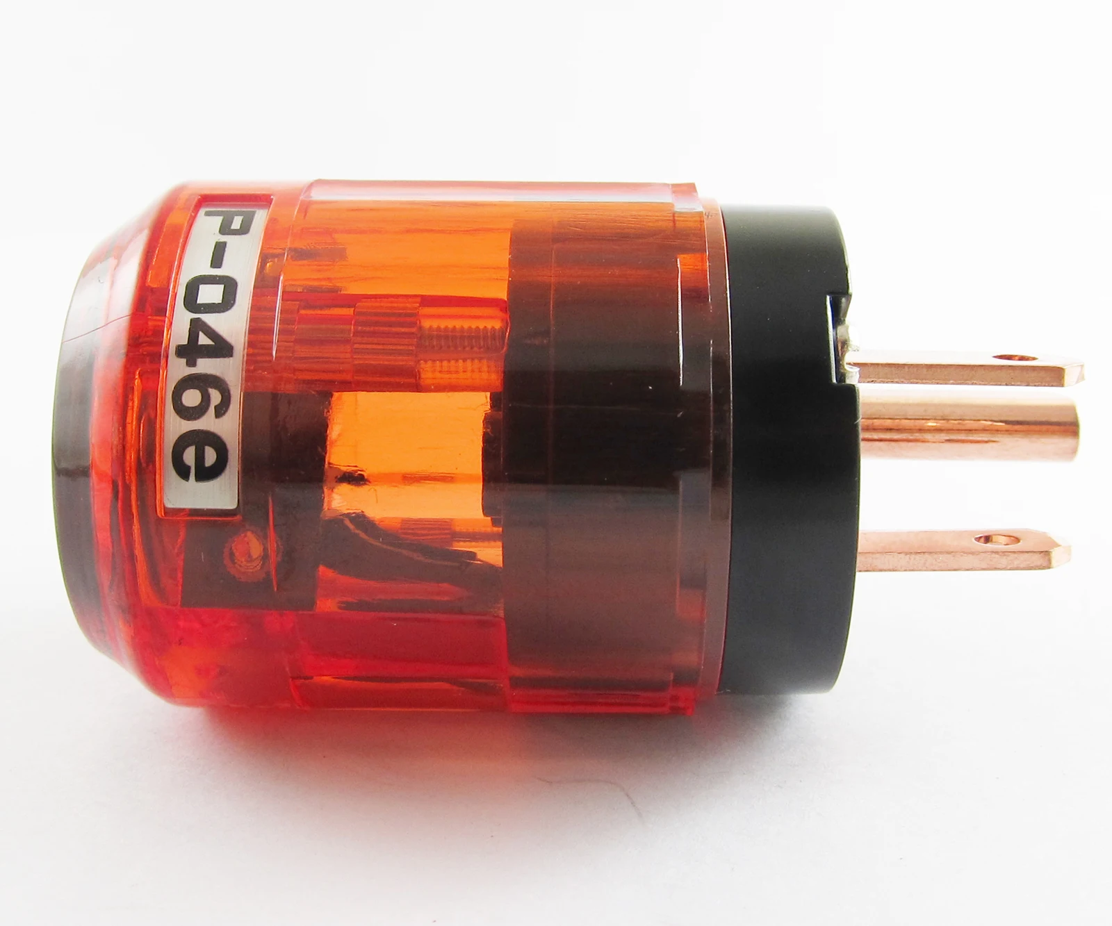 1pc Brass P-046E 3pin US Power Male Plug IEC Connector for Audio Clear Red