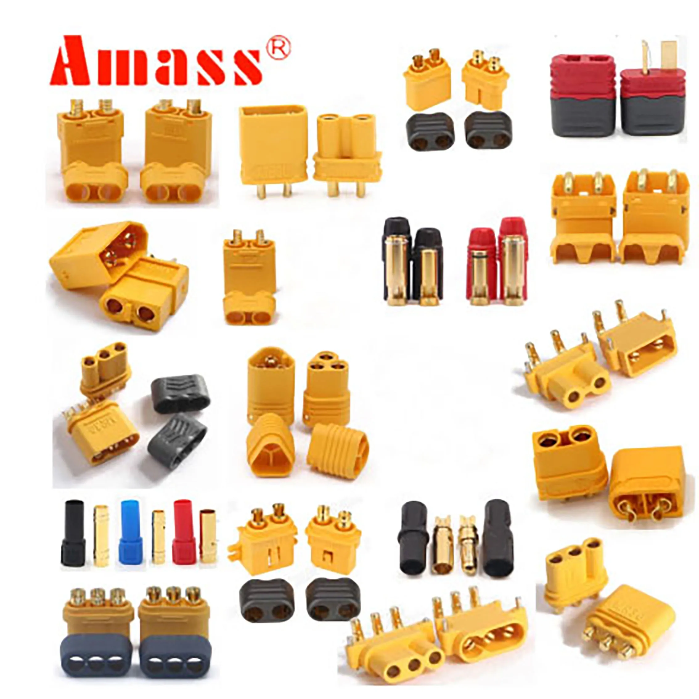 5pair Amass Conector  XT60 + XT30U XT60U XT90 XT90-S MR60 MR30 XT60PW XT90PW XT30PW AS150 XT150 XT60-P MR30PB MT30 MT60