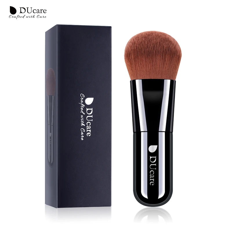 Ducare 1pcs Professional Foundation Brush high quality makeup brushes brown Synthetic Hair with Box Makeup Brush Essential Tools