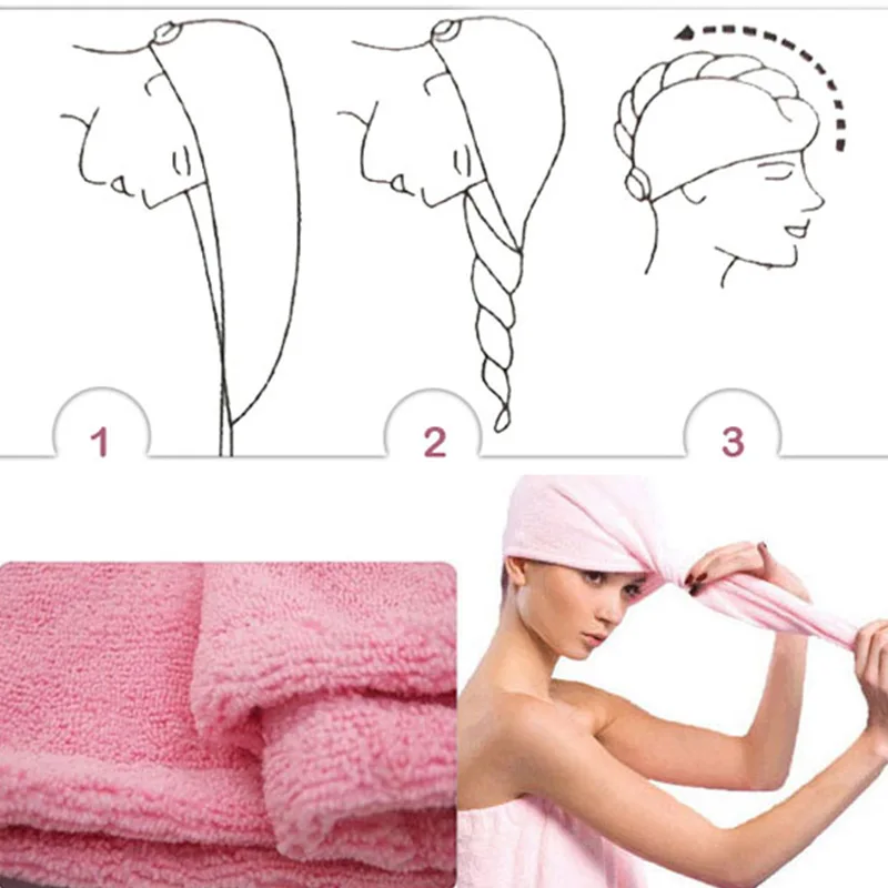 Newly Women Hair Drying Hat Makeup Ponytail Holder Lady Water Absorbent Microfiber Towel Bath Cap