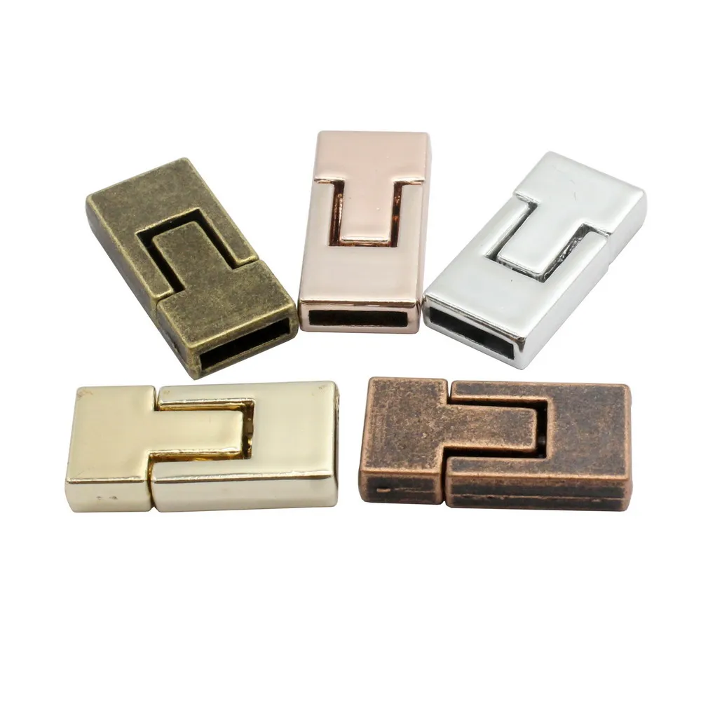 10 Pieces 10mm Flat Magnetic Clasps Bracelet Making Cord End Leather Band Glue in 10mmx2mm Hole