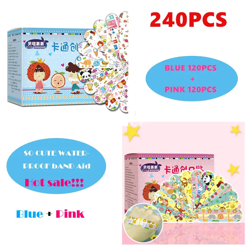 

2 Sets 240PCS Cartoon Waterproof Bandage Band-Aid Hemostatic Adhesive For Kids Children wound bandage wound bandage band aid