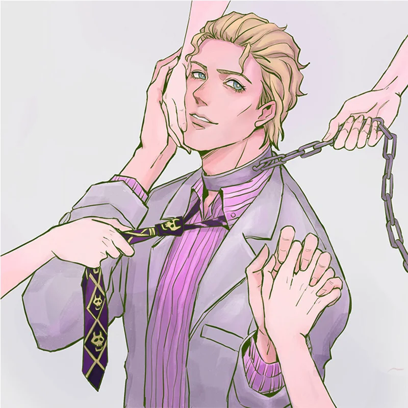 อะนิเมะผจญภัย JoJo Bizarre เนคไท KILLER QUEEN Kira Yoshikage Skull คอ Tie ฮาโลวีนชุดคอสเพลย์อุปกรณ์เสริม Man Woman