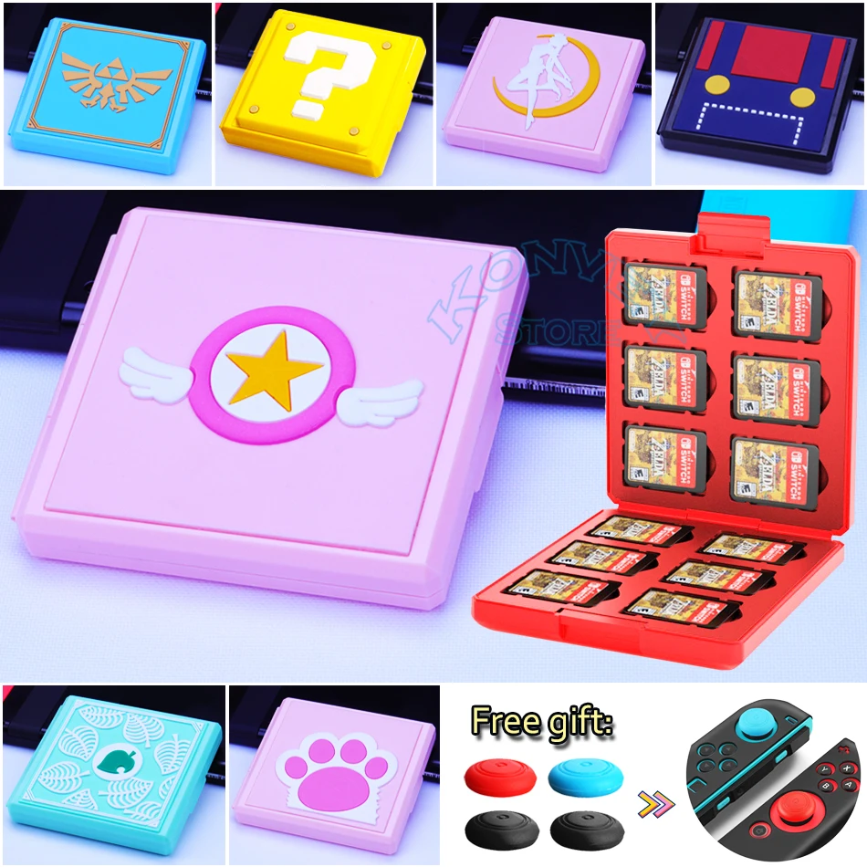 

Cute Game Card Case Cover for Nintend Switch Animal Crossing Series SD Cards Pink Shell Storage Box for Nintendo Switch/Lite