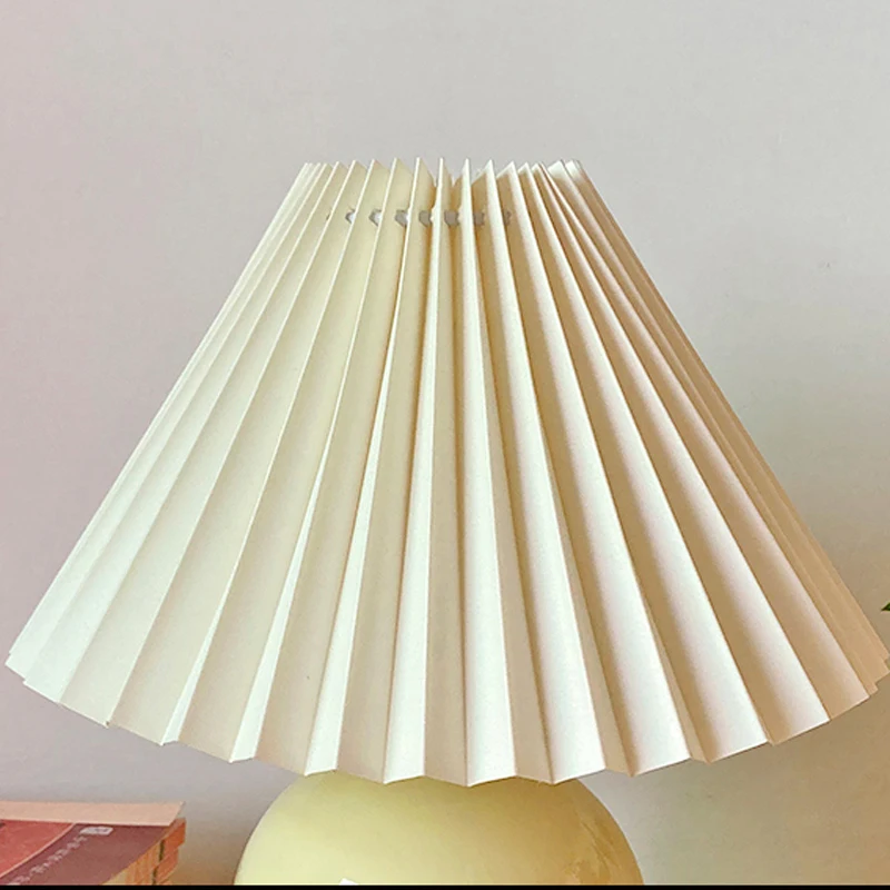 Pleated KD table lamp lampshade E27 Korea ins wall lamp lampshade modern minimalist DIY Nordic washable lampshade