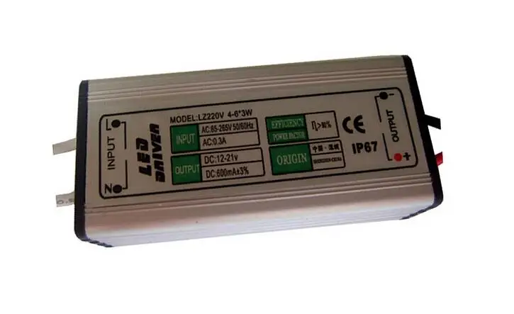 

New arrival (4-6)x3w constant current 600ma waterproof IP66 12-21 V Output led driver