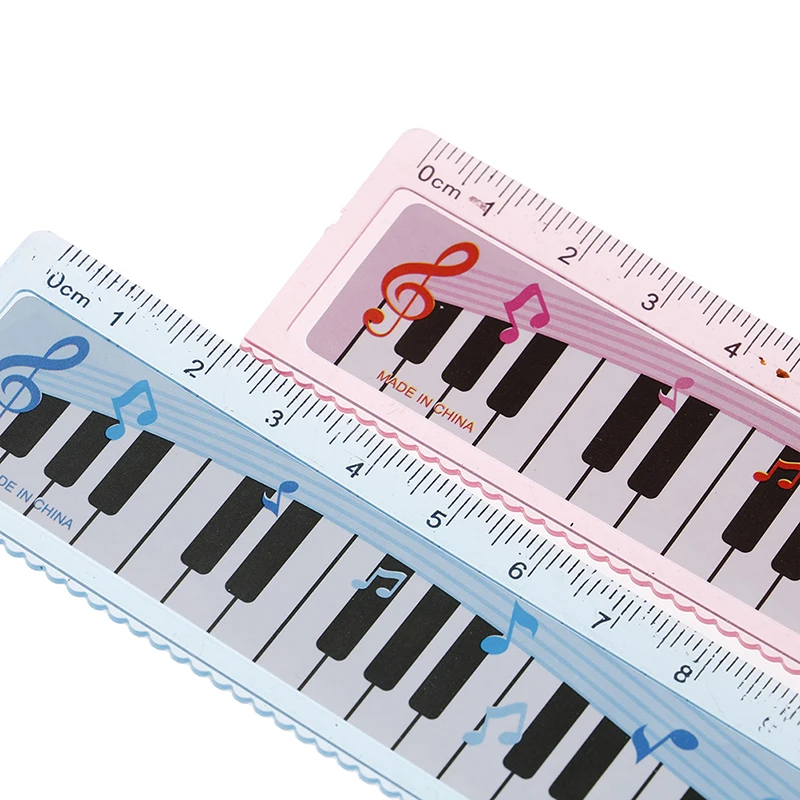 Creative 15cm Cute 1pc Cartoon Piano Musical Note Ruler bookmarks School Student Ruler gift ruler color random