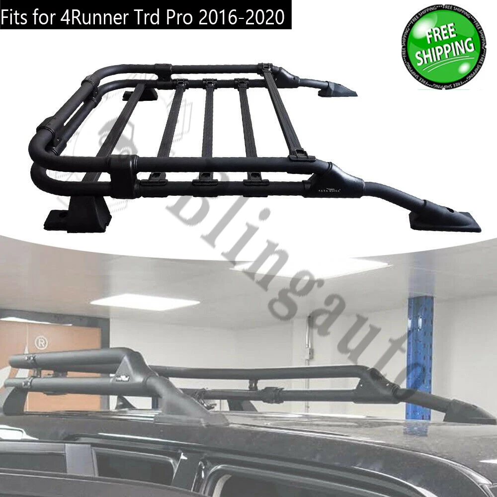 Fits for T.oyota 4Runner 2016-2024 Aluminium baggage luggage Cargo Carrier box support Rooftop Basket