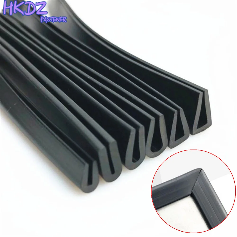 Black Rubber Edging Sealing Strip Glass Table Edging Chair Sheet Anti-Collision U-Shaped Strip Protection Glass Edging Shield