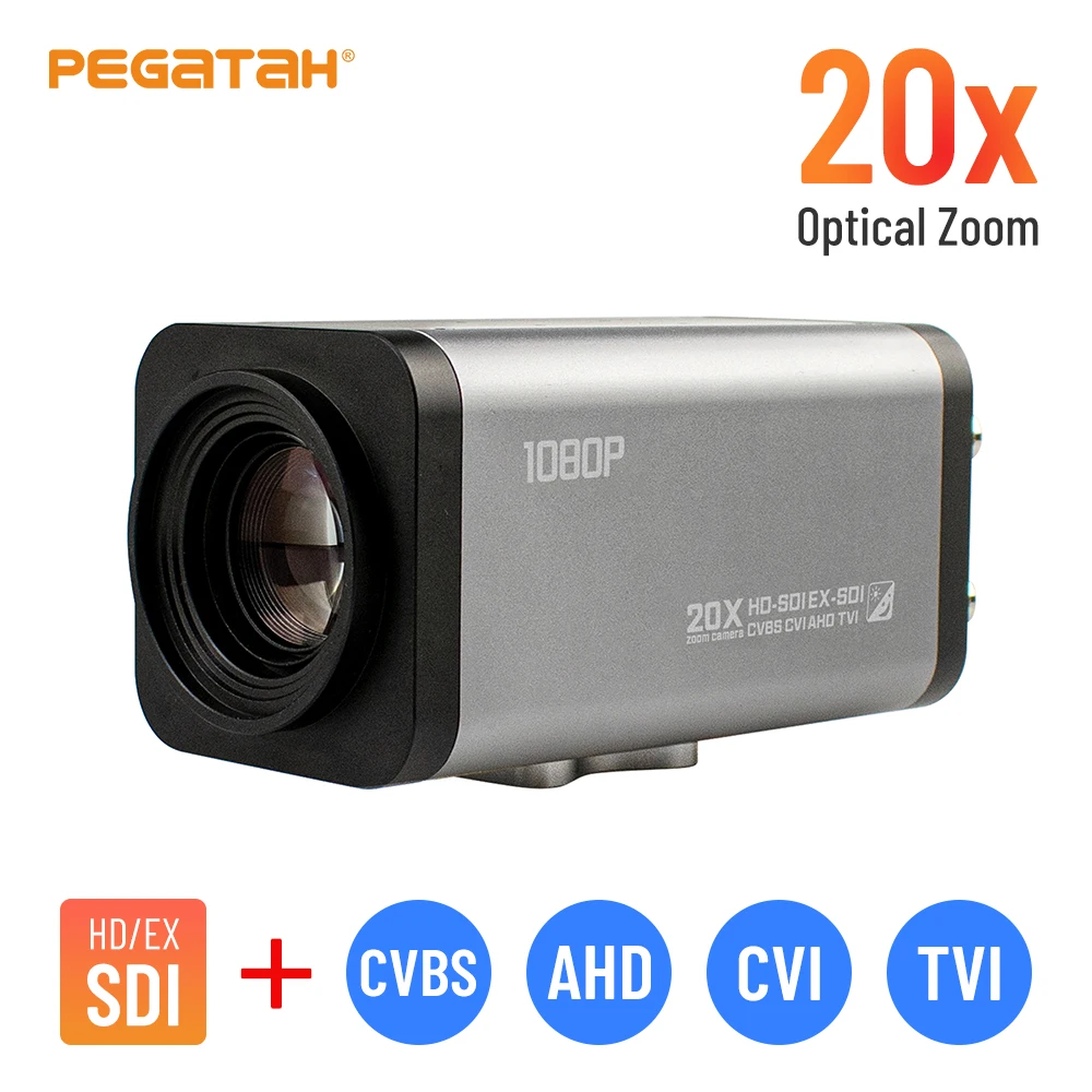 IP Camera SDI Camera 20X Auto Focus Zoom 1080P Box Camera With SDI/CVBS/AHD/TVI/CVI 5in1 BOX SDI Security Camera