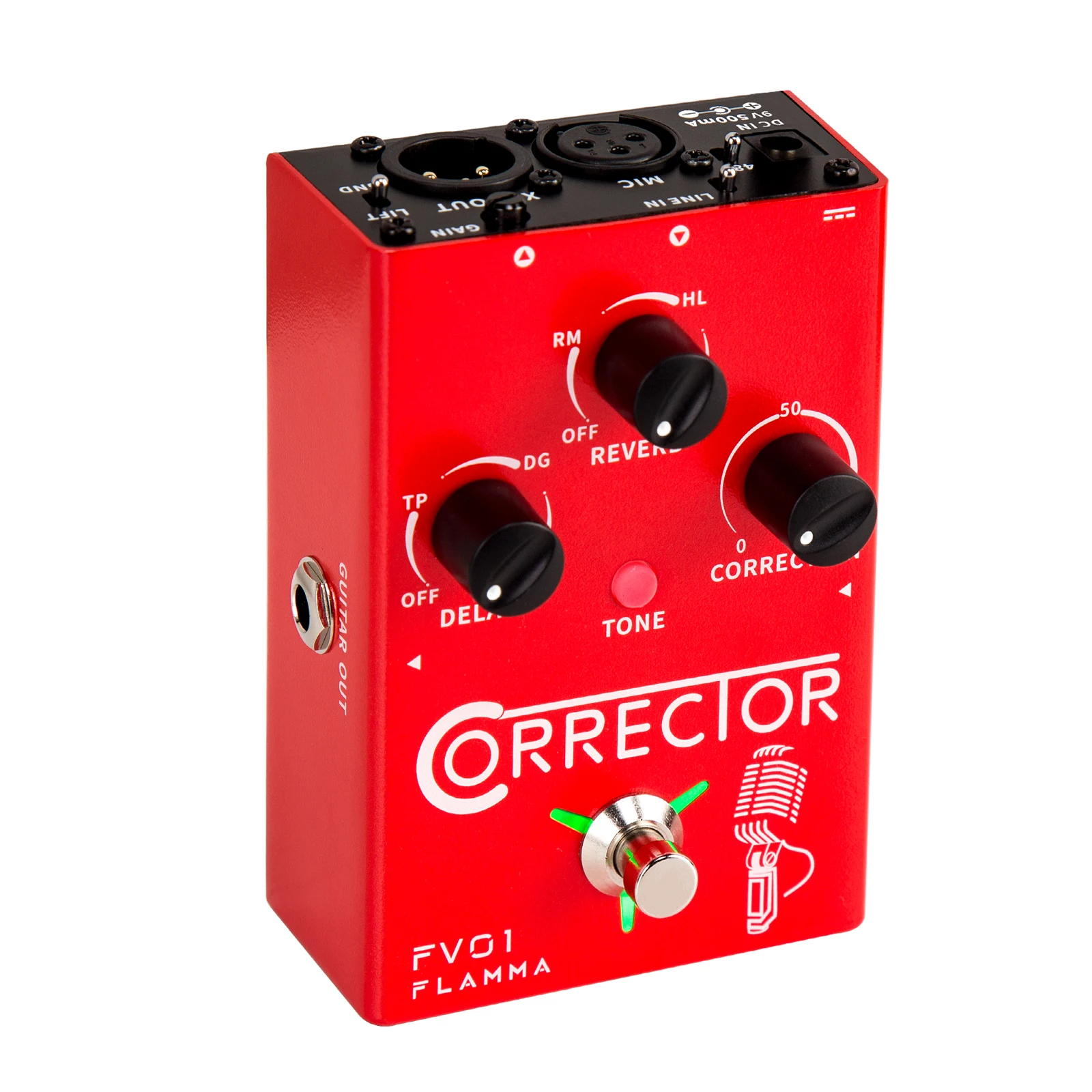 FLAMMA FV01 Vocal Effects Processor Pitch Correction with Delay Reverb Effects for Microphone Amplifier Stompbox Guitar