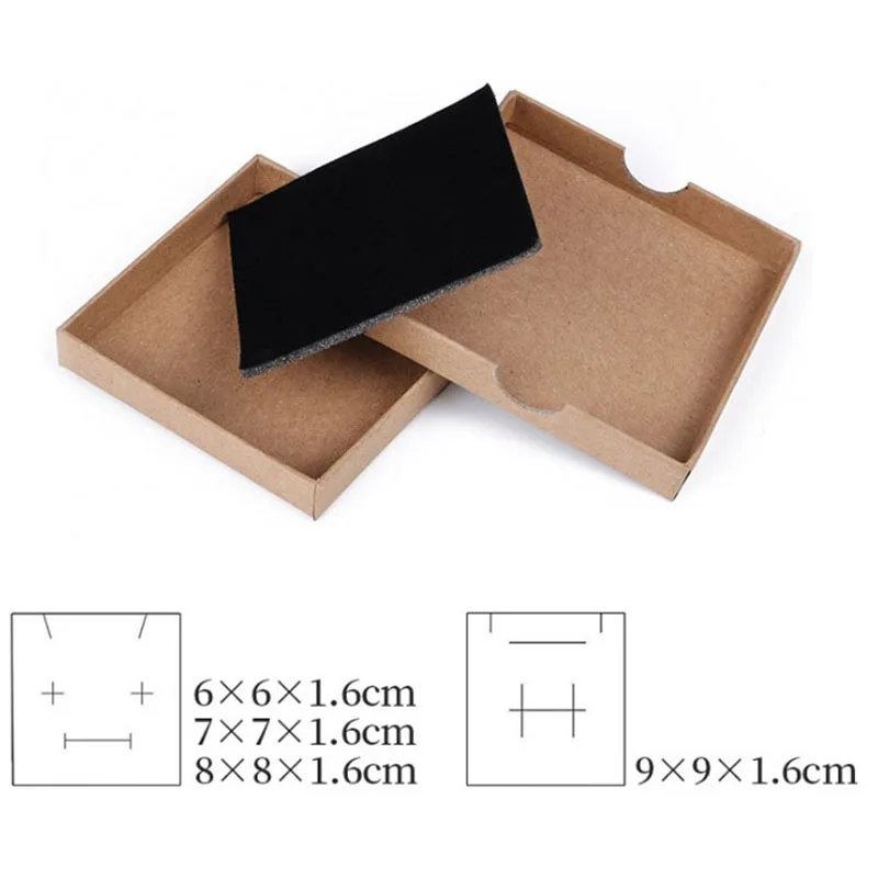100pcs/Lot Kraft Paper Box For Jewelry Nail Position Ring Pendant Necklace Box Earring Jewellery Organizer (Custom)