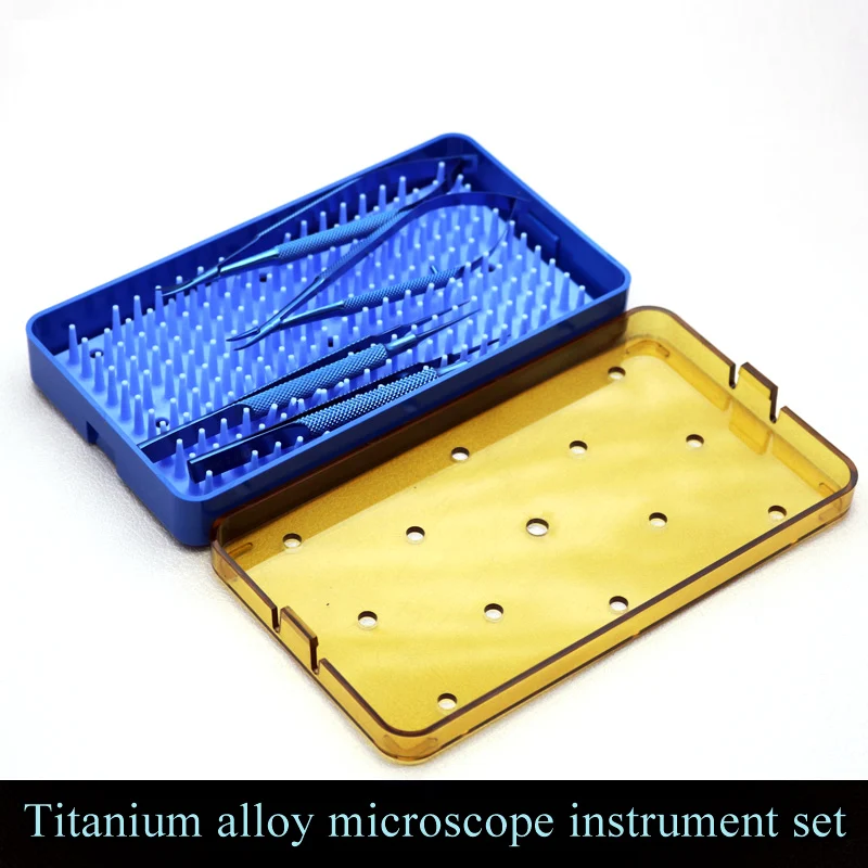 Titanium Tlloy Surgical Instruments Ophthalmic Microsurgical Instruments Needle Holders Scissors Tweezers sterilizing box
