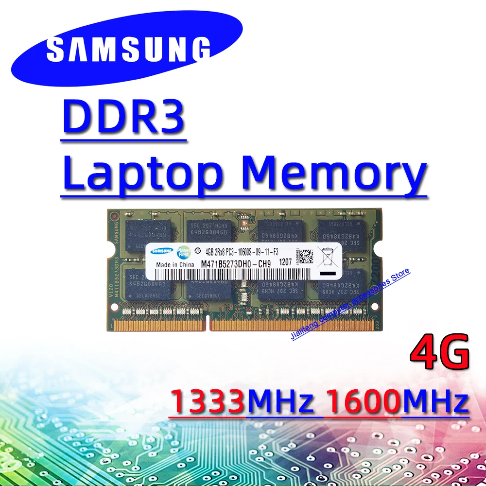 

Samsung ddr3 4GB 1066MHz 1333MHz 1600MHz RAM Sodimm Laptop Memory pc3-10600S 12800S 8500S