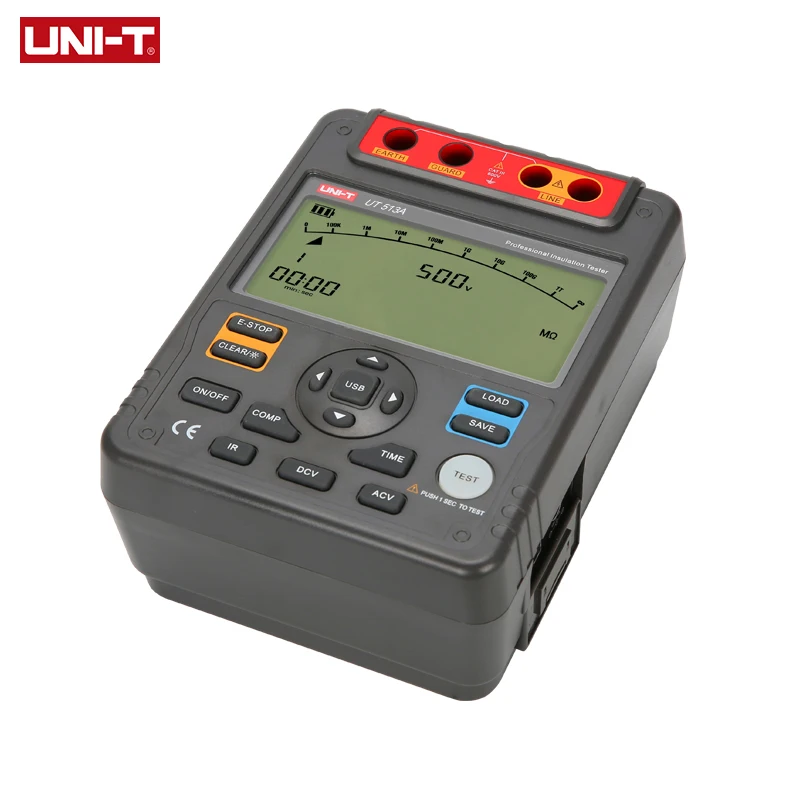 UNI-T UT513A 5000V Insulation Resistance Tester 600V AC DC Voltage Meter Digital Ommeter Data Storage