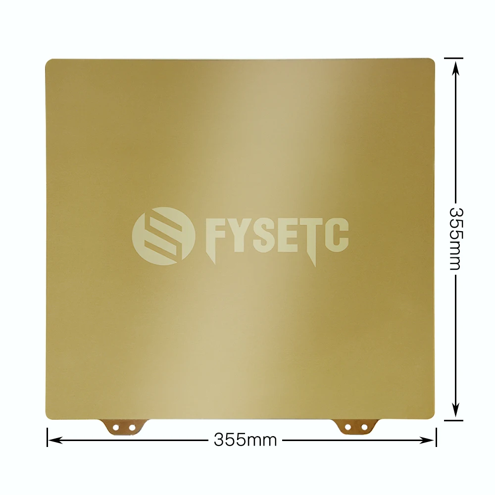 FYSETC JanusBPS-Tôle d'acier à ressort PEI double face, texturée et lisse, lit chauffant pour imprimante 3D Voron 2.4, 355X355mm