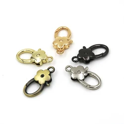 10Pcs Metal Accessories For Bags Flower Shape Alloy Lobster Clasps Pet Key Chain Ornament Hooks DIY Ornament Necklace Decor Buck