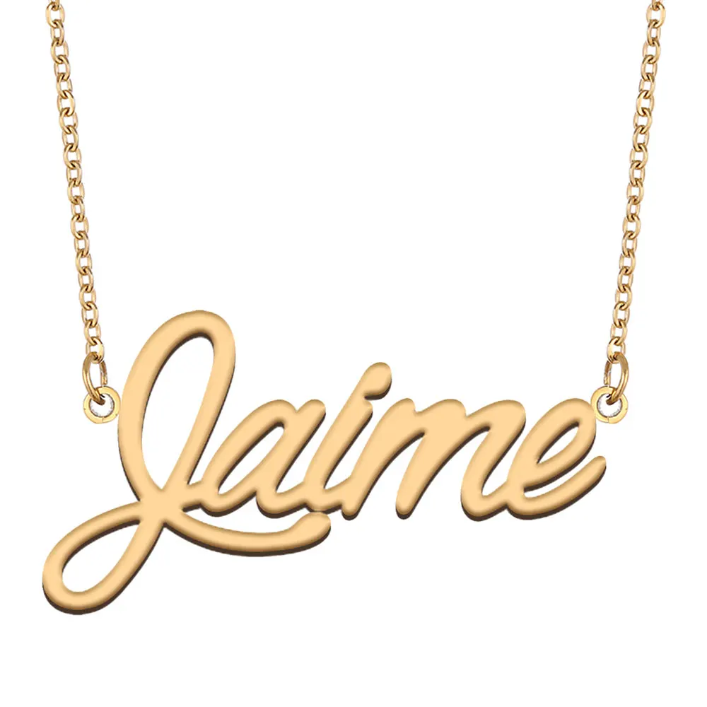 

Jaime Name Necklace for Women Personalized Stainless Steel Jewelry Gold color Nameplate Pendant Femme Mothers Girlfriend Gift