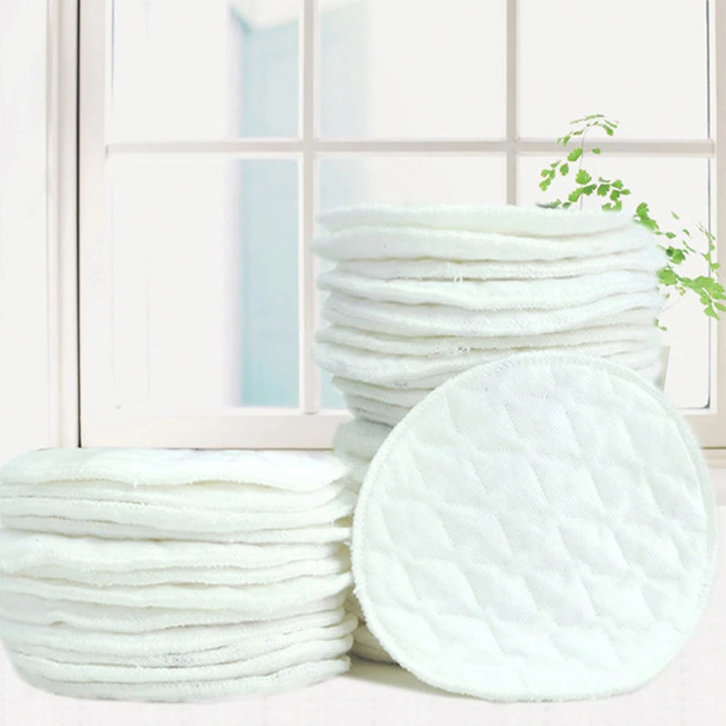 6pcs 3 layers cotton Reusable Nursing Breast Pads Waterproof Washable Soft Pure Absorbent Baby Breast feeding Accessory