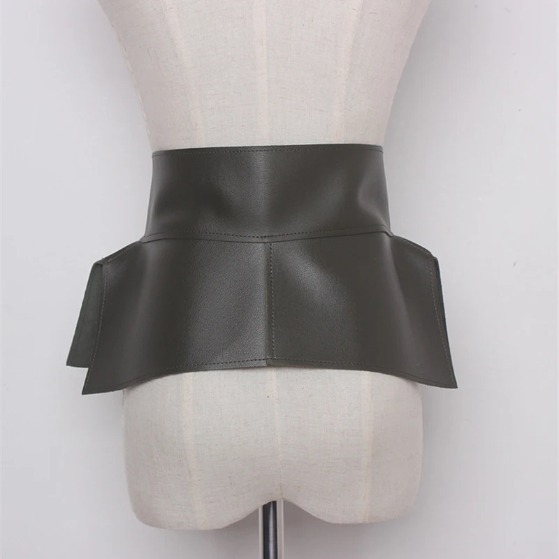 Cinturones de piel sintética para mujer, faja ancha de marca de lujo, accesorio para falda y vestido