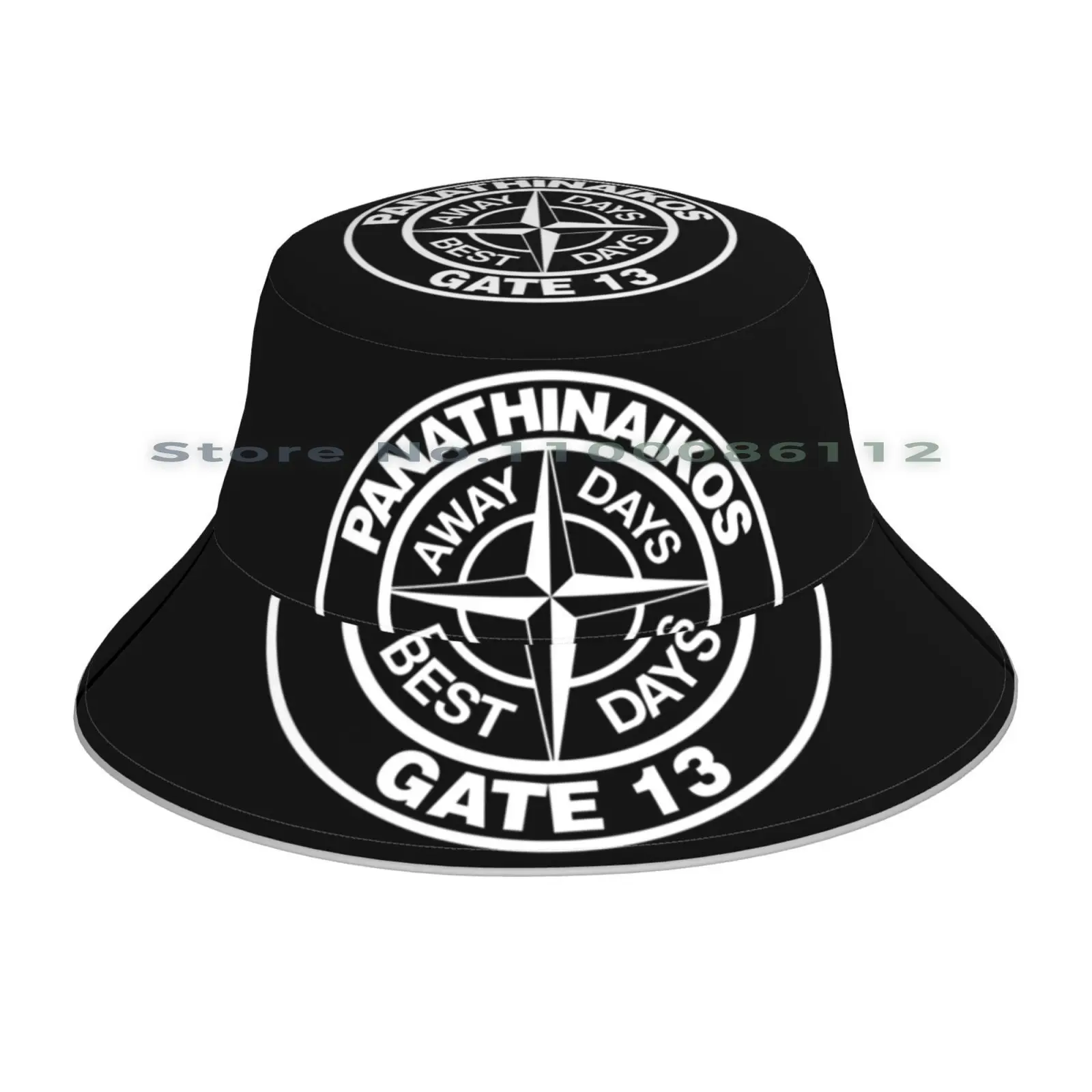 Panathinaikos Gate 13 On Tour , Away Days Are The Best Days Bucket Hat Sun Cap Panathinaikos Ultras Panathinaikos Hooligans