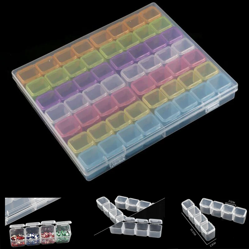 56 Grids Dismountable Diamond Embroidery Accessories Diamond Painting Boxes Cross Stitch Cases Storage Organizer Home Storage