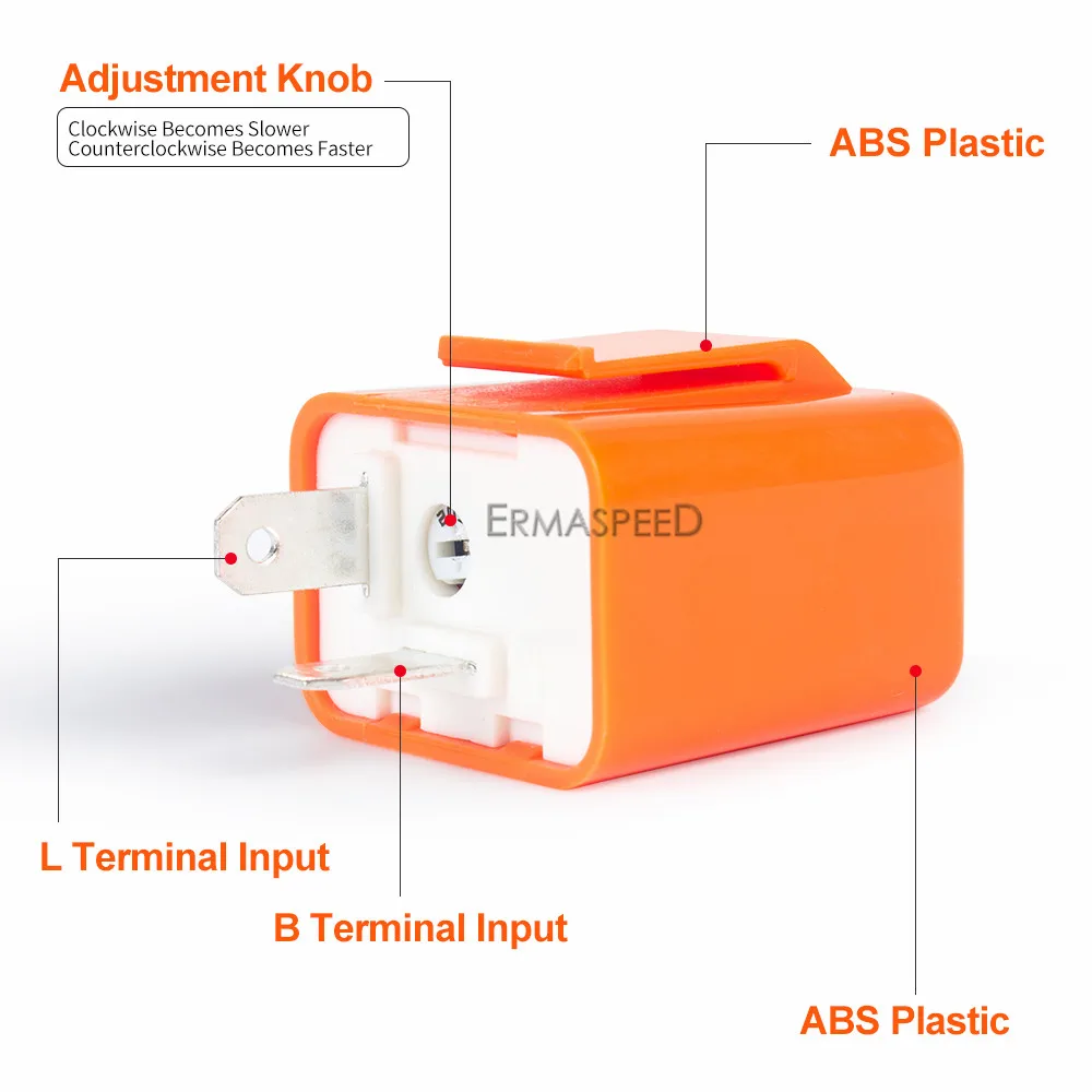 Universal Motorcycle 2 Pin LED Flasher Relay 12V Turn Signals Blinker Indicator Adjustable Frequency Relay Motorbike Accessories