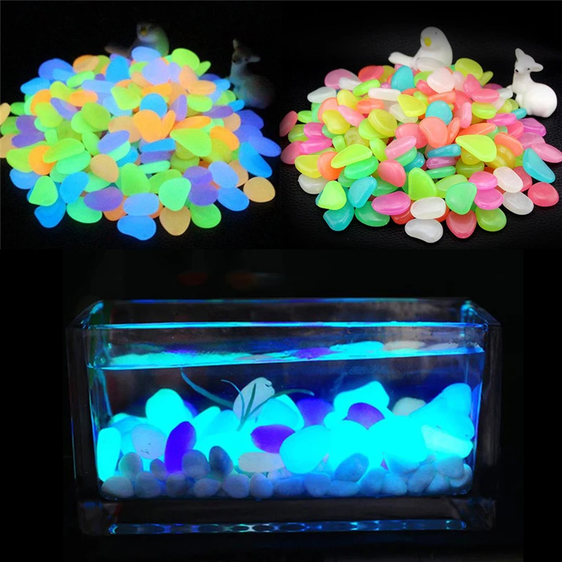 30/50Pcs Luminous Pebbles Stone Starfish Conch Shell Shaped Glowing Stones Decor For Aquarium Fish Tank Pool Garden Landscape