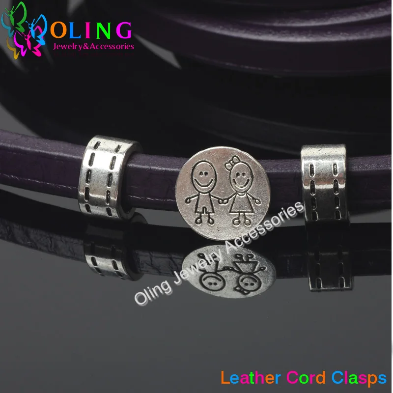 OlingArt 6 Buah/Lot Jepit Perhiasan Fashion Cocok untuk Digunakan Dalam 10*6MM Gelang Kulit Tali Datar Kulit DIY Kulit Pencampur