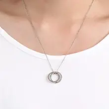 Personalized Double Circles Necklace #6