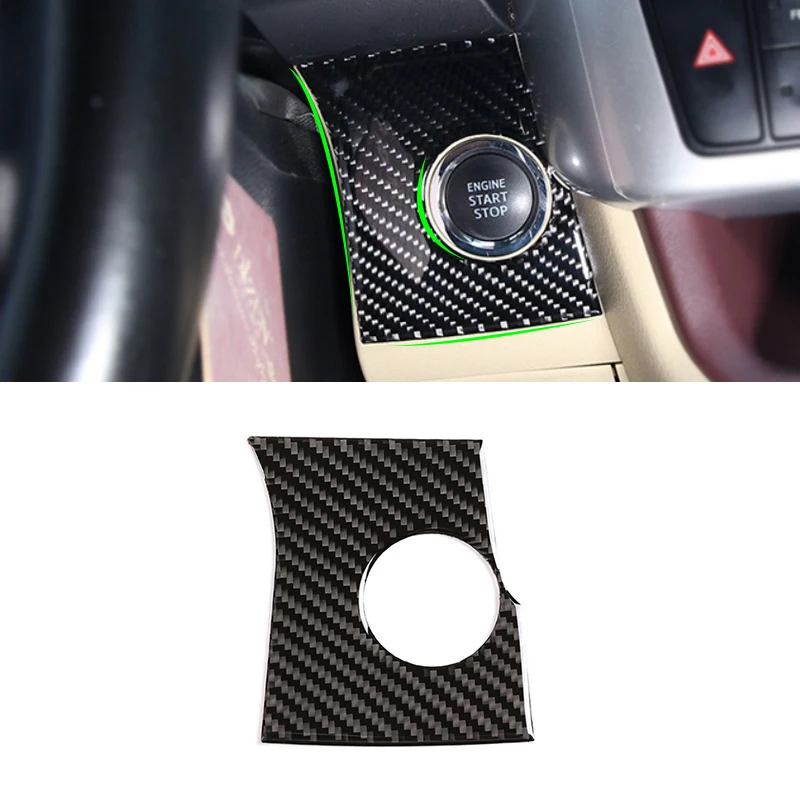 For Toyota Highlander 2015 2016 2017 2018 Carbon Fiber Ignition Start Stop Button Switch Key Hole Frame Cover Protective Trim