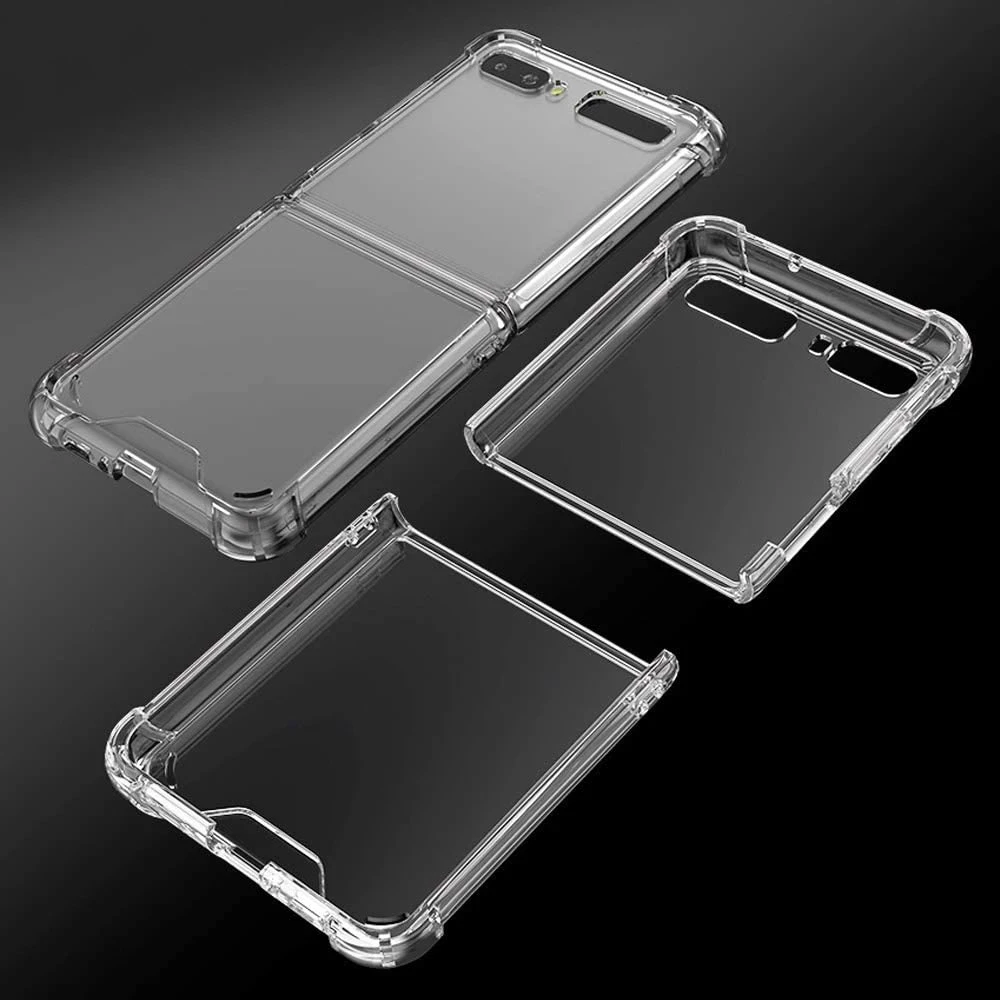 For Samsung Galaxy Z Flip6 Flip5  Flip4  Flip3 Flip2  Flip Soft TPU+PC Four-corner Explosion-proof Protective Case Cover