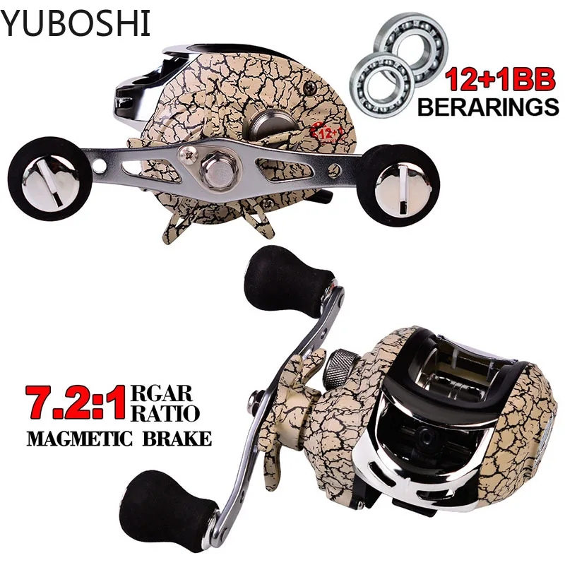 

YUBOSHI New Original 12+1BB Baitcasting Fishing Reel 7.2:1 Speed ratio Carp Fishing Reels Casting Reel Fishing Tackle Pesca