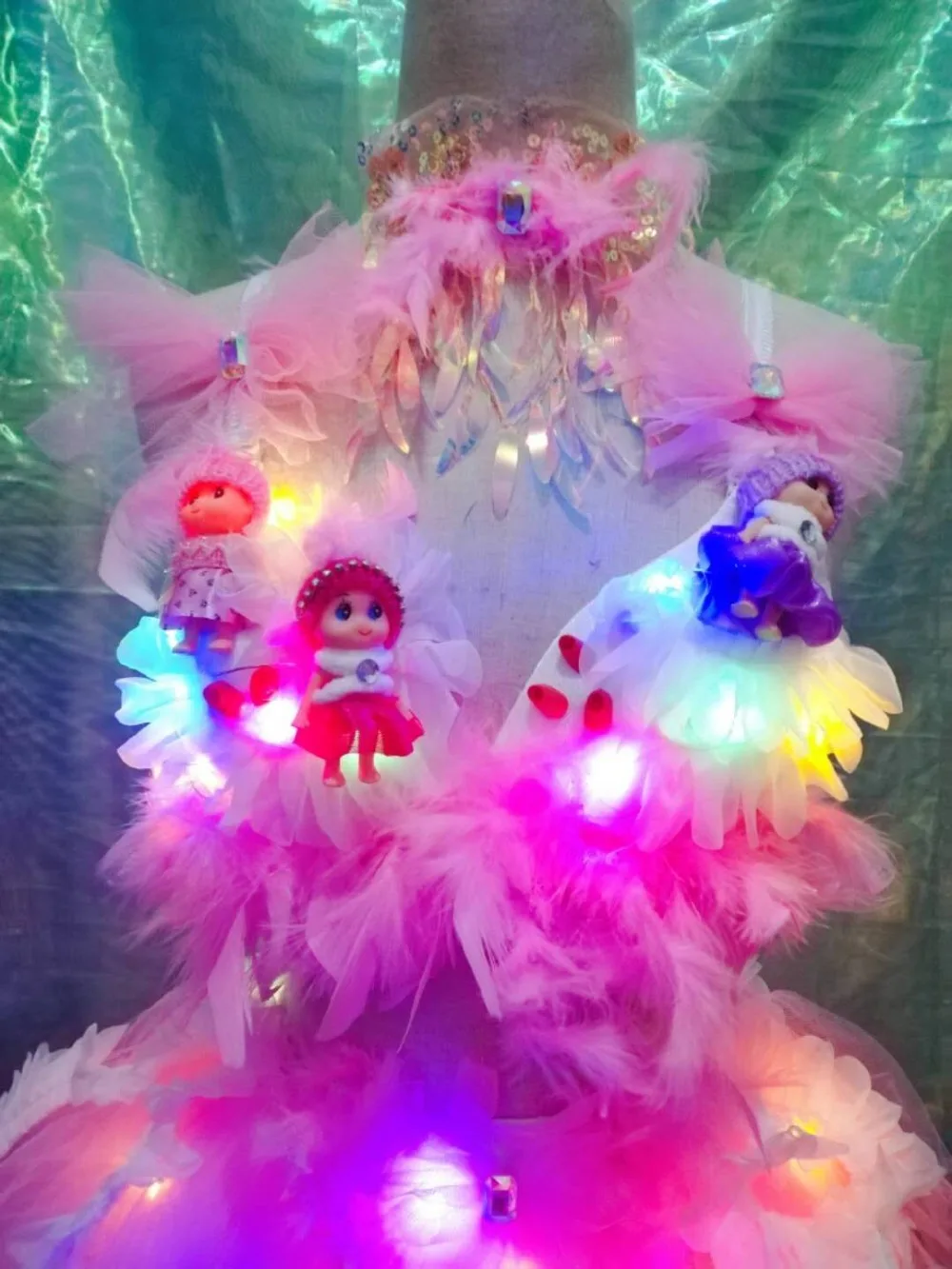 

stage show led lumious light up tutu dress Pink doll gogo stage DJ DS singer costume