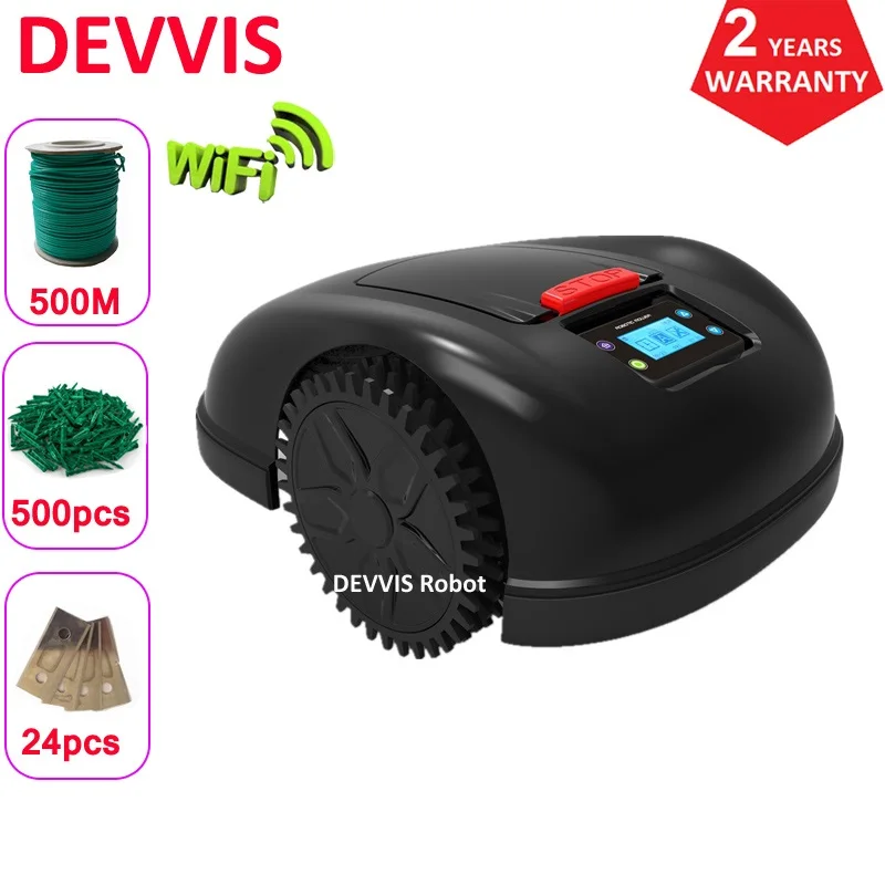 Two Year Warranty Automatic Robot Grass Trimmer E1600T With Big 13.2ah lithium battery With 500m+500pcs pegs+24pcs blade