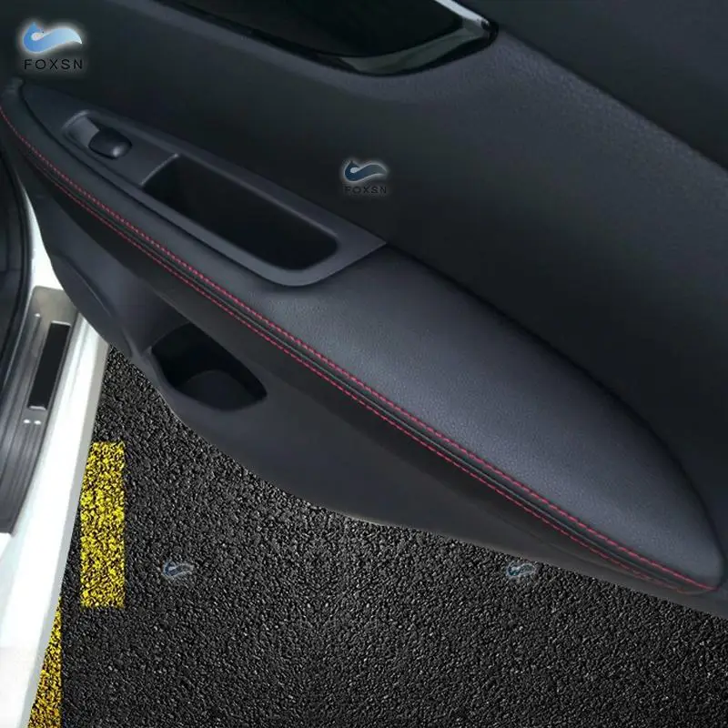 Dla Nissan Qashqai J11 2016 2017 skórzany podłokietnik drzwi z mikrofibry pokrywa panelu wewnętrzny podłokietnik drzwi pokrywa powierzchniowa dla Qashqai 2018