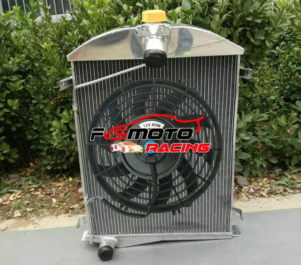 Aluminum Radiator+Fan For Ford Model A 3.3L 1930 1931 MT Model-A AA 1930-1931 30 31 No Coolant Lost  & OR