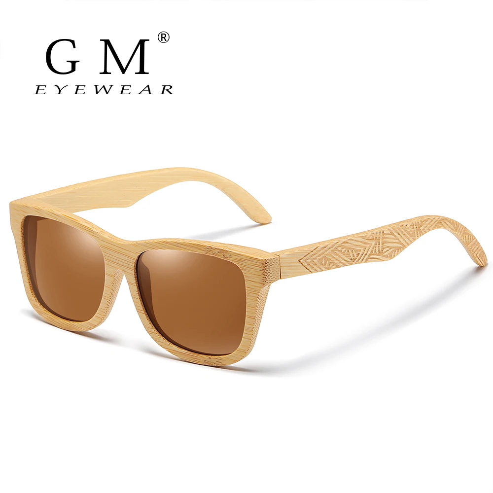 GM Real Wood Sunglasses Polarized Wooden Sunglasses UV400 Sunglasses Bamboo Wooden Sunglasses Brand With DropShipping